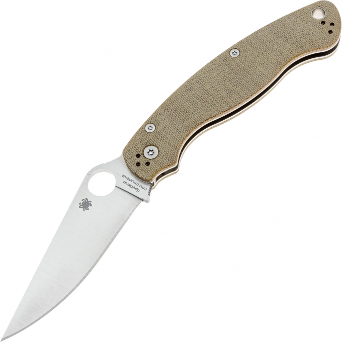 Складной нож SPYDERCO MILITARY 2 сталь Cru-Wear, рукоять Brown Canvas Micarta 36MPCW2